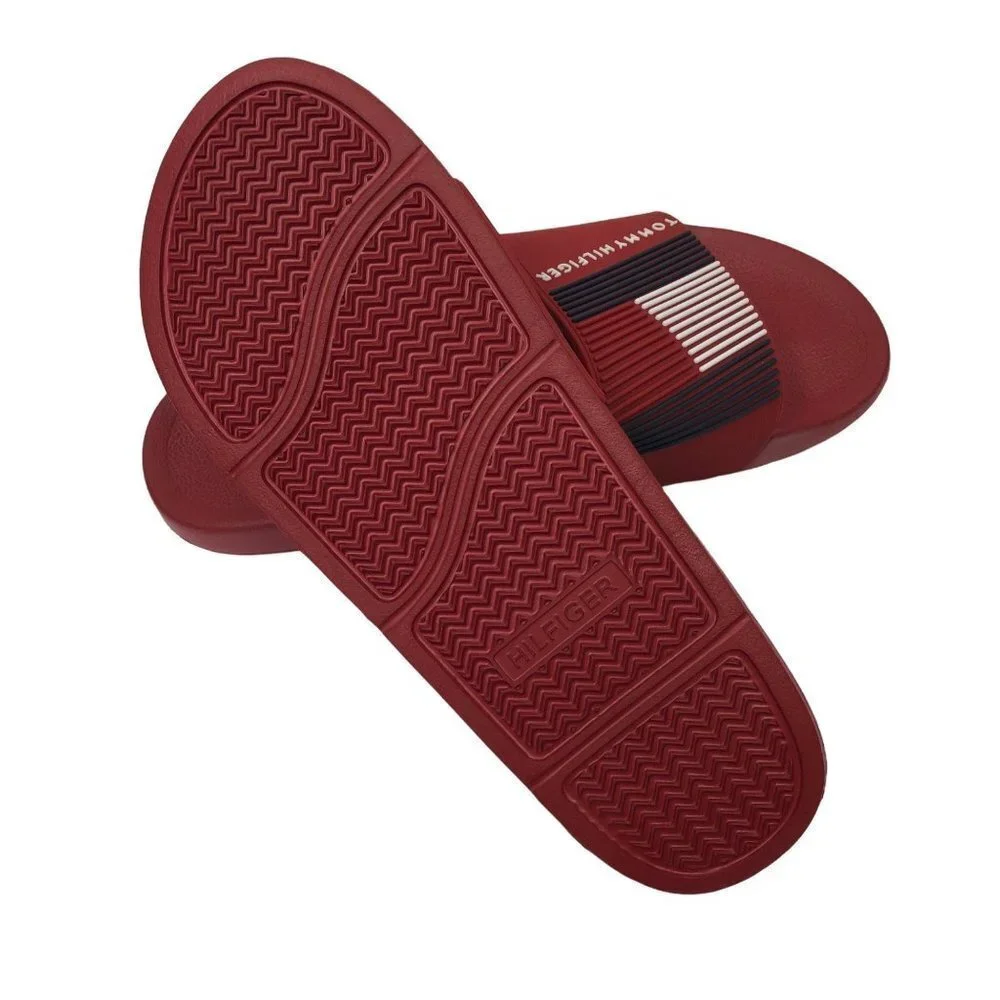 TOMMY HILFIGER MEN'S EDNOR RED SLIDE SANDALS SZ 10 NWT‎
